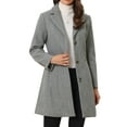thumbnail image 1 of INSPIRE CHIC Women's Coats Single Breasted Long Outerwear Winter Trench Coat XL Light Grey, 1 of 6
