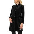 thumbnail image 1 of Allegra K Women's Elegant Winter Overcoat Stand Collar Single Breasted Velvet Long Coat, 1 of 6