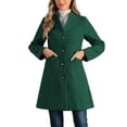thumbnail image 1 of INSPIRE CHIC Women's Elegant Winter V Neck Long Sleeve Single Breasted Long Overcoat L Dark Green, 1 of 6