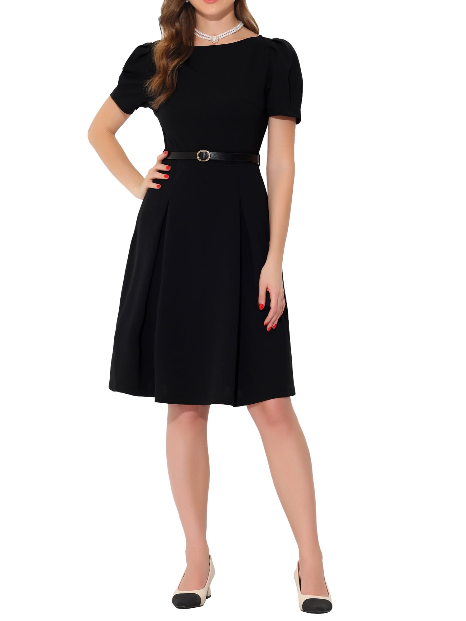 Boat neck 2025 short sleeve dress