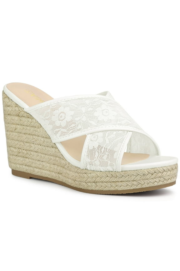Women's Espadrille Platform Slide Wedge Sandals