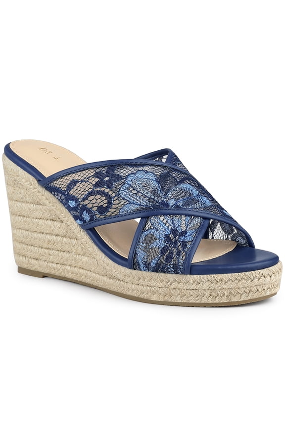 Women's Espadrille Platform Slide Wedge Sandals