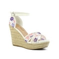 thumbnail image 1 of BLISSFUL STEP Women's Espadrille Wedge Heel Wedge Sandals Purple 6, 1 of 5