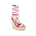 thumbnail image 1 of BLISSFUL STEP Women's Espadrilles Platform Wedges Heeled Lace Up Sandals, 1 of 8