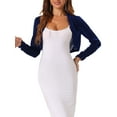 thumbnail image 1 of INSPIRE CHIC Women's Evening Open Front Long Sleeves Elegant Sheer Glitter Shrug M Dark Blue, 1 of 6