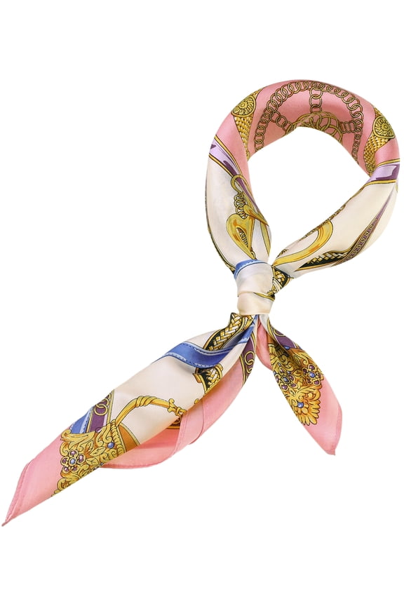 Women's Fashionable Floral Graphic Print Silk Square Scarf