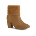thumbnail image 1 of BLISSFUL STEP Women's Faux Fur Block Heel Round Toe Ankle Boots, 1 of 7