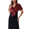 thumbnail image 1 of INSPIRE CHIC Women's Faux Fur Shawl Stole Winter 1920s Bridal Wedding Wrap XL Burgundy, 1 of 6