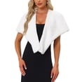 thumbnail image 1 of INSPIRE CHIC Women's Faux Fur Shawl Stole Winter 1920s Bridal Wedding Wrap XL White, 1 of 6
