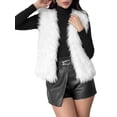 thumbnail image 1 of INSPIRE CHIC Women's Faux Fur Vest Sleeveless Open Front Cardigan Fuzzy Coat Winter Soft Waistcoat Jacket Outwear Small White, 1 of 6