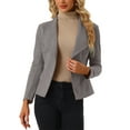 thumbnail image 1 of INSPIRE CHIC Women's Faux Suede Drape Blazer Collar Long Sleeves Open Front Jacket L Gray, 1 of 6