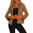 thumbnail image 1 of INSPIRE CHIC Women's Faux Suede Shirt Point Collar Casual Button Down Blouse, 1 of 5