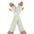 thumbnail image 1 of INSPIRE CHIC Women's Fingerless Thumbhole Elbow Length Arm Knitted Gloves, 1 of 5