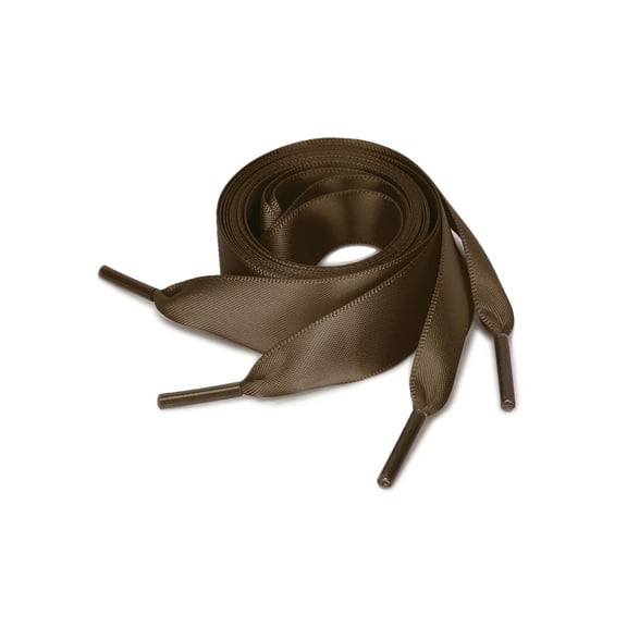 Women's Extra Wide Shoestrings Flat Satin Ribbon Shoelaces for Sneakers 2 Pairs Chocolate 90cm/35.4"
