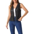 thumbnail image 1 of INSPIRE CHIC Women's Floral Crochet Hollow Out Sleeveless Open Front Vest Cardigan M Dark Grey, 1 of 6