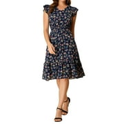 Navy Floral Dress