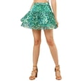 thumbnail image 1 of Allegra K Women's Floral Elastic High Waist A-Line Mini Short Skirts, 1 of 7