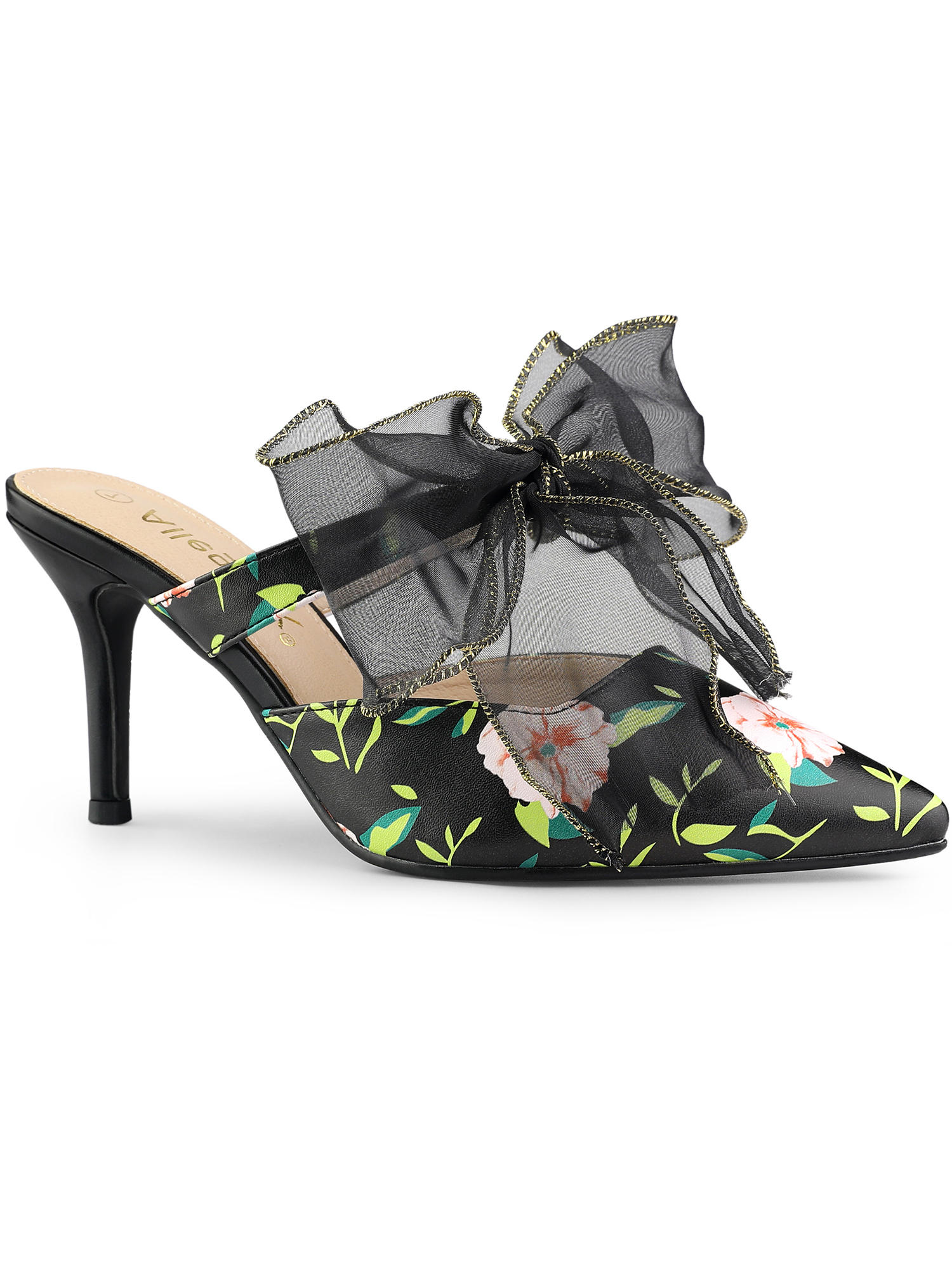 Perphy Women's Floral Platform Slingback Chunky High Heels Sandals Blue 7 :  Target