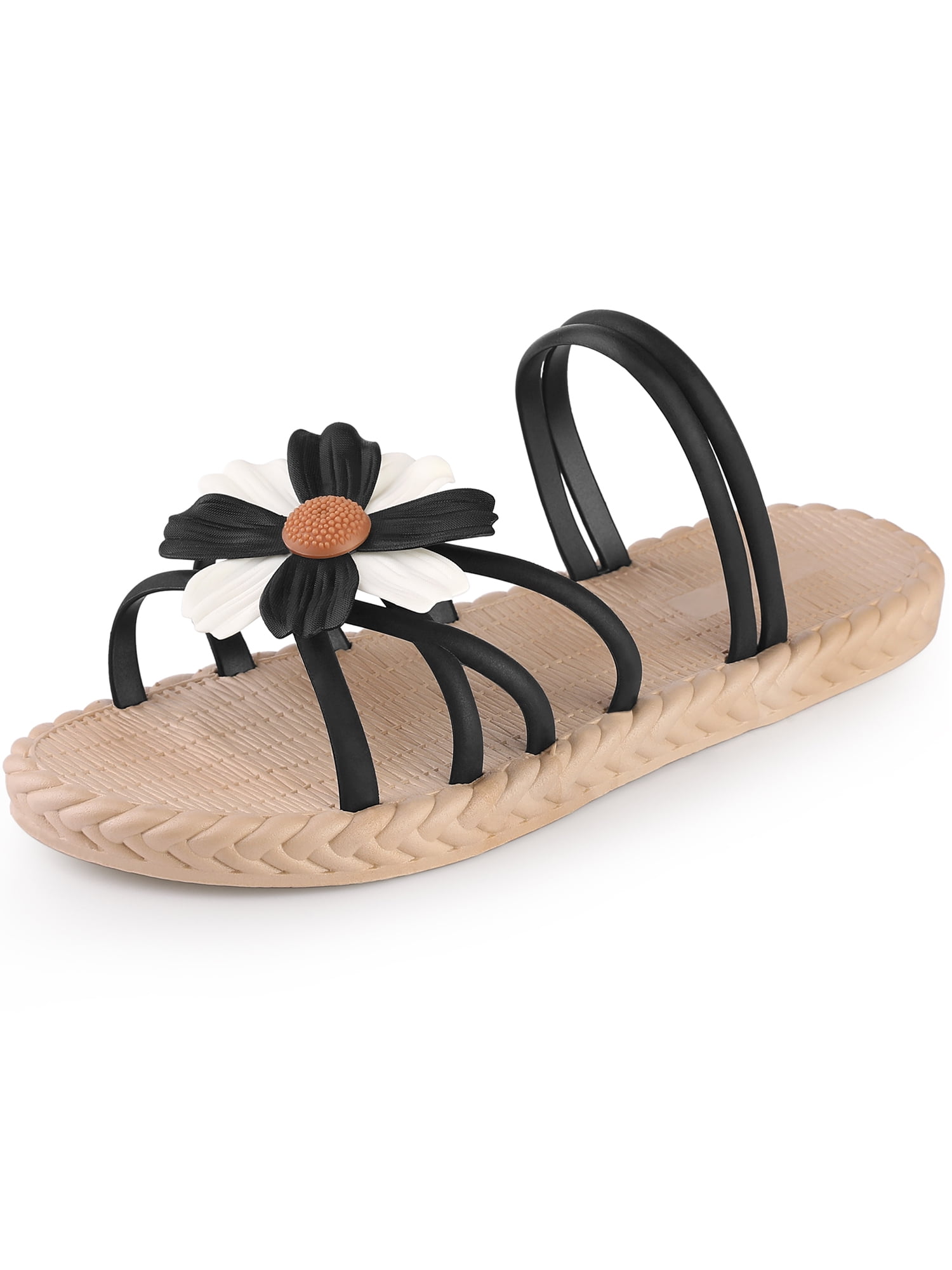 Flower Open Toe Flats Sandals
