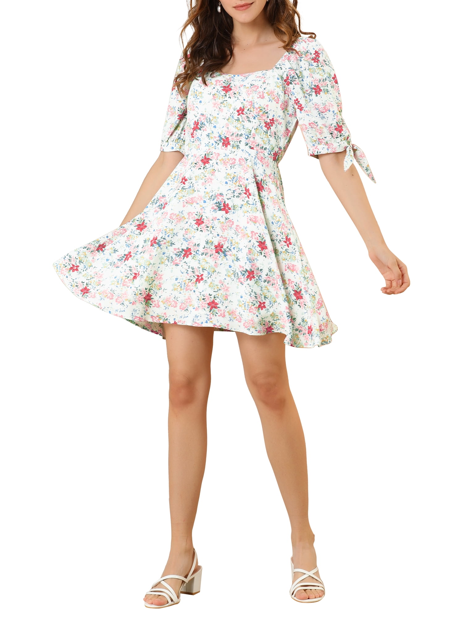 fit and flare mini floral dress Pixie Mix Print Fit & Flare Mini Dress main image 1