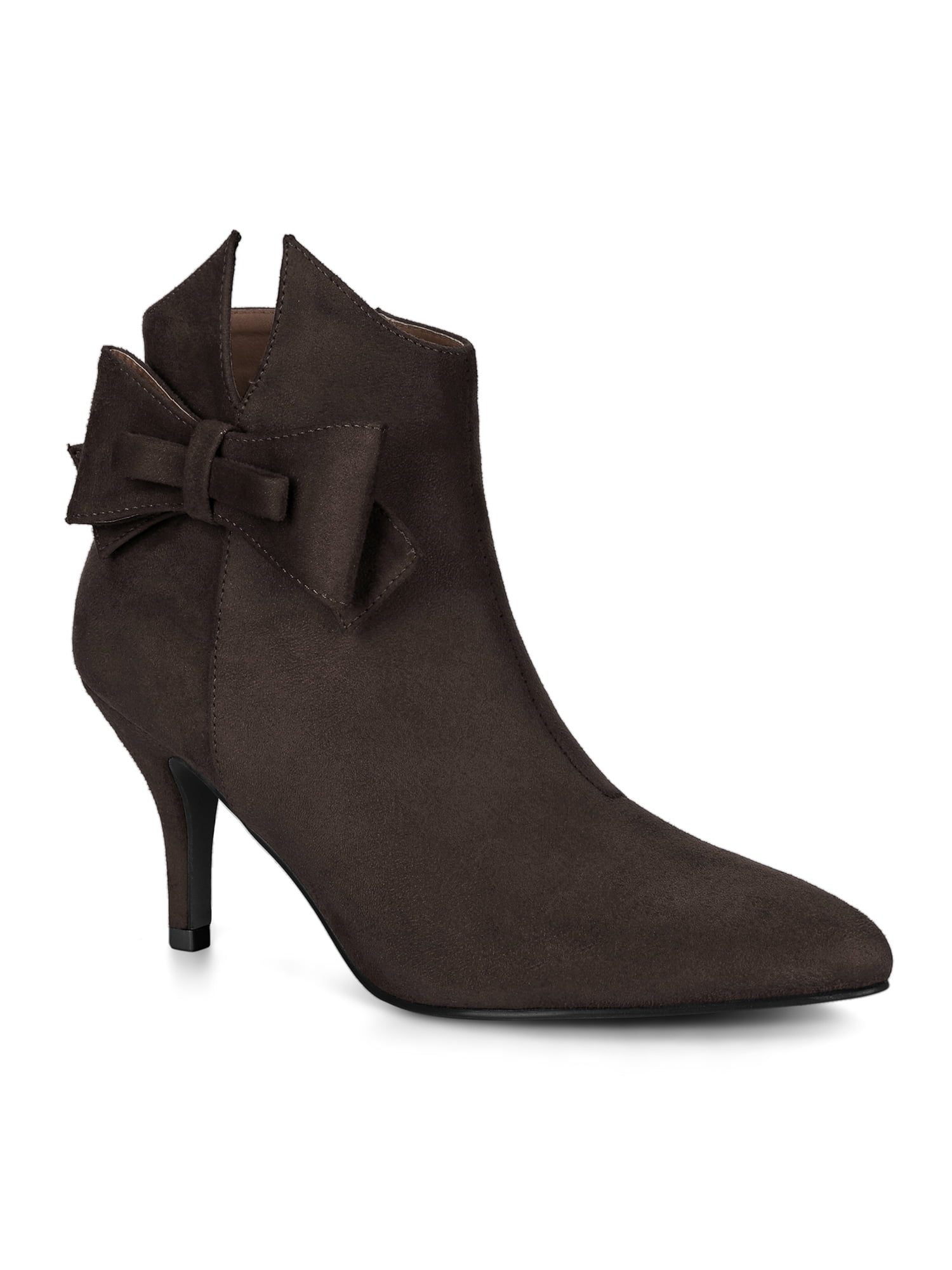 BLISSFUL STEP Women's Flower Point Toe Size Zipper Stiletto Heel Ankle ...