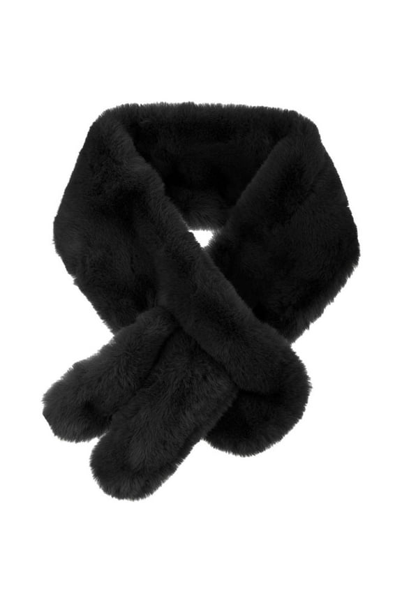 Women's Fluffy Faux Fur Collar Scarf Rabbit Ears Plush Neck Wrap