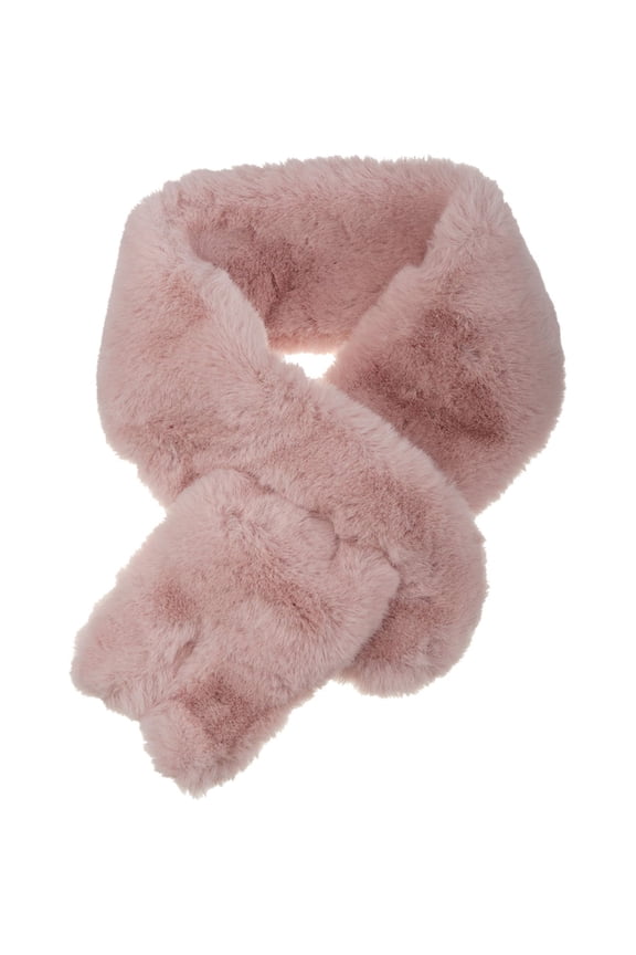 Women's Fluffy Faux Fur Collar Scarf Rabbit Ears Plush Neck Wrap
