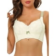 thumbnail image 1 of INSPIRE CHIC Women's Full Coverage Bras Wide Straps Longline High Back Padded Lace Push Up Bralette B 40 Beige, 1 of 5