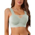 thumbnail image 1 of INSPIRE CHIC Women's Full-Coverage Mesh Everyday Bralette Push-Up Comfort Wirefree Bras XL Light Green, 1 of 4