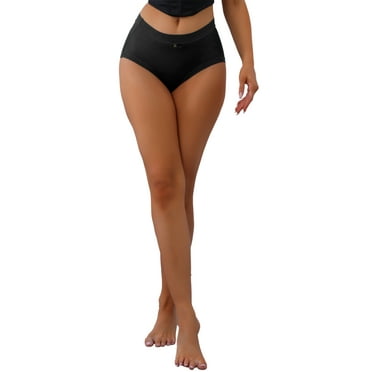 INSPIRE CHIC Women's Full Coverage Mid-Waisted Briefs with Side Wave Underwear