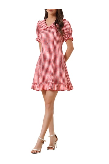 white collar red dress Sunny Fashion Girls Dress Red White Collar Everyday Casual School Uniform Long Sleeve 10 Years, Girl's