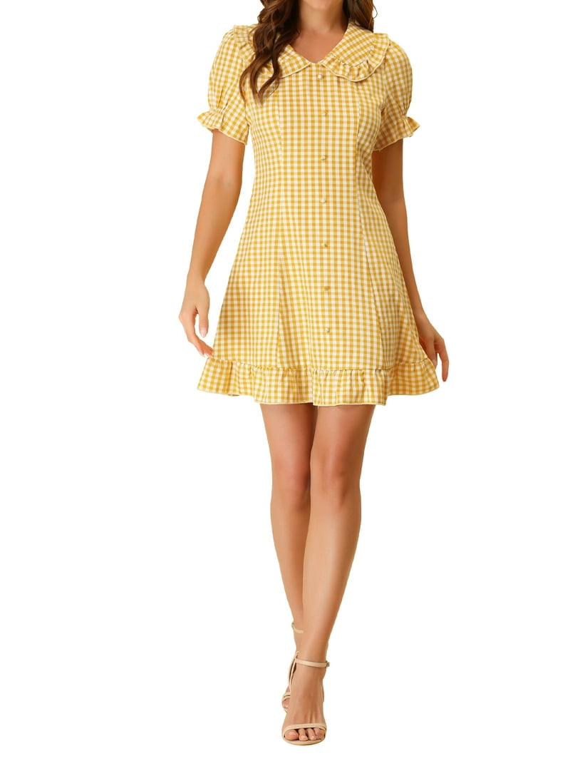 1960 mini dress 1960s Sparkly Pink Drop Waist Dress, sz. M Lost Girls Vintage The beautiful gingham print style has puff short sleeves and a mini 60s Mini Dress 60s Style
