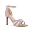thumbnail image 1 of BLISSFUL STEP Women's Shoes Glitter Ankle Strap Buckle Open Toe Stiletto Heels Sandals Purple 9, 1 of 9