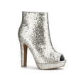 thumbnail image 1 of BLISSFUL STEP Women's Glitter Peep Toe Platform Block High Heel Boots Silver 10, 1 of 8