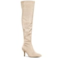 thumbnail image 1 of BLISSFUL STEP Women's Glitter Pointed Toe Stiletto Heels Over the Knee High Boots Gold 6, 1 of 7