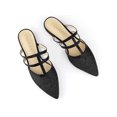 thumbnail image 1 of BLISSFUL STEP Women's Glitter Pointy Toe Flats Mules, 1 of 9