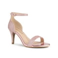 thumbnail image 1 of BLISSFUL STEP Women's Glitter Strap Stiletto Heel Sandals Pink (Size 7), 1 of 8