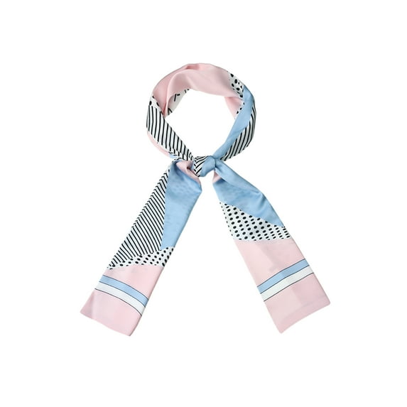 INSPIRE CHIC Women's Graffiti Polka Dots Stripe Neckerchief Skinny Wrap Hairband Pink Blue