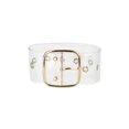 thumbnail image 1 of INSPIRE CHIC Women's Grommet Clear Transparent Pin Buckle Wide Waist Belts 75-95cm/29.53-37.40" Gold Square Buckle, 1 of 4
