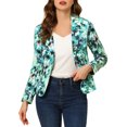 thumbnail image 1 of Allegra K Women's Halloween Costume Allover Long Sleeve Notched Lapel Open Front Blazer, 1 of 7