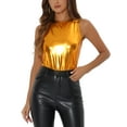 thumbnail image 1 of INSPIRE CHIC Women's Halloween Holographic Shiny Shirt Party Disco Metallic Tank Top for Women XS Orange, 1 of 6