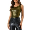 thumbnail image 1 of INSPIRE CHIC Women's Metallic Tank Top Halloween Club Party Shiny Sparkly Holographic Cami Top S Black Shiny, 1 of 6