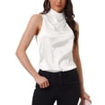 thumbnail image 1 of INSPIRE CHIC Women's Halter Neck Satin Tops Elegant Sleeveless Summer Top, 1 of 4