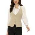 thumbnail image 1 of INSPIRE CHIC Women's Halter Neck Sleeveless Button Down Dressy Suit Waistcoat Vest, 1 of 6