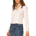 thumbnail image 1 of INSPIRE CHIC Women's Heart Print Sweet V Neck Long Sleeve Shirt Blouse, 1 of 7