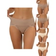 thumbnail image 1 of NOMADIC NOOK Women's Hi-Cut Ribbed High Waist Tummy Control Briefs 5 Packs, 1 of 4