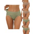thumbnail image 1 of NOMADIC NOOK Women's Hi-Cut Ribbed High Waist Tummy Control Briefs 5 Packs, 1 of 4