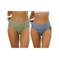 thumbnail image 1 of NOMADIC NOOK Women's Hi-Cut Ribbed High Waist Tummy Control Underwear 2 Packs L Blue2, 1 of 4