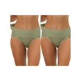 thumbnail image 1 of NOMADIC NOOK Women's Hi-Cut Ribbed High Waist Tummy Control Underwear 2 Packs XL Pea Green1, 1 of 4