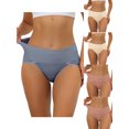 thumbnail image 1 of NOMADIC NOOK Women's Hi-Cut Ribbed High Waist Tummy Control Underwear 5 Packs, 1 of 4